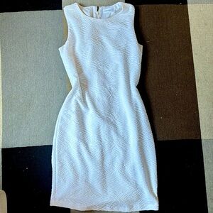 Calvin Klein White Textured Dress, Sleeveless Size 6